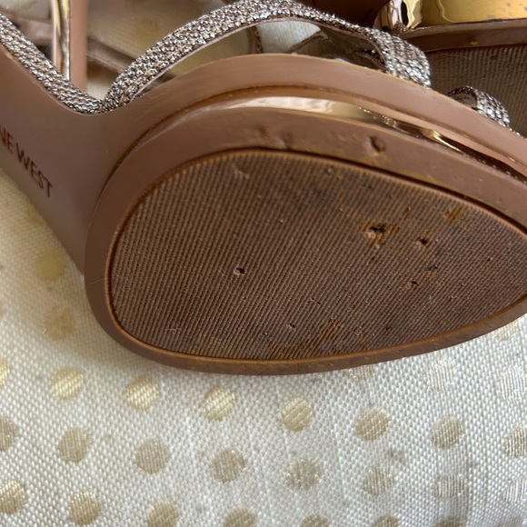 Nine West Sparkling Gold Strappy Heels - Picture 6 of 6